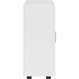 vidaXL Strani šal s polico Bela z visokim sijajem 55.5 x 29 x 100 cm | Shoptok.si