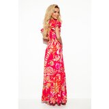 Numoco Long dress with neckline and frills | Shoptok.si