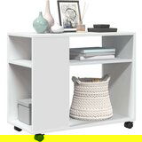 vidaXL Bočni stolić s kotačima bijeli 70x35x60 cm konstruirano drvo | shoptok.hr