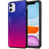 Cadorabo Ohišje, združljiv z jabolkom v vijolični - rdeči - dvobarvni zaščitni pokrov iz silikona TPU in hrbta iz kaljenega stekla, (20573756) | Shoptok.si