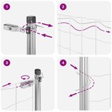 vidaXL Varjena žična ograja s 13 stebrički 1.4x50 m Pocinkano jeklo | Shoptok.si