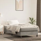vidaXL Vzmetnica z žepkasto vzmetjo svetlo siva 100x220x20 cm žamet | Shoptok.si