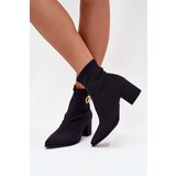 Zazoo Women's Heeled Boots With Gold Detail 3128 Black | shoptok.hr
