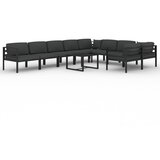  The Living Store Vrtna sedežna garnitura 10-delna z blazinami aluminij antracit - Vrtna Sedežna Garnitura, (21454621) | Shoptok.si
