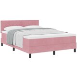 vidaXL Krevet na sistemu podnice s madracem Ružičasta 160x200 cm Baršun | shoptok.hr