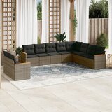  10-dijelni set vrtnih sofa od poliratana s jastucima sivi | shoptok.hr