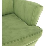  Fotelja s krilnim naslonom i tabureom svjetlozelena baršunasta | shoptok.hr