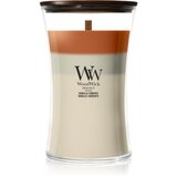 WoodWick Trilogy Vanilla Embers mirisna svijeća s drvenim fitiljem 610 g Cijene