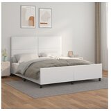  Posteljni okvir z vzglavjem bel 180x200 cm umetno usnje | Shoptok.si