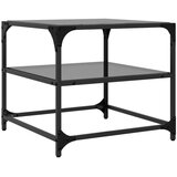  Stolići za kavu s crnim staklenim vrhom 2 kom 50x50x45 cm čelik | Eponuda.com