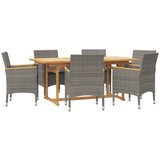  7-dijelni vrtni blagovaonski set s jastucima sivi | shoptok.hr