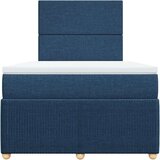 vidaXL Box spring postelja z vzmetnico modra 120x190 cm blago, (21305440) | Shoptok.si