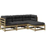  The Living Store Vrtna garnitura 4-delna z blazinami impregnirana borovina - Vrtna Sedežna Garnitura, (21451678) | Shoptok.si