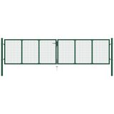 vidaXL Mrežasta vrtna vrata iz jekla 400x125 cm zelena Cene