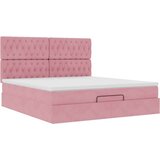  Otomanski posteljni okvir z vzmetnicami roza 160x200cm žamet, (22053811) | Shoptok.si