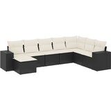  8-dijelni set vrtnih sofa od poliratana s jastucima crni | shoptok.hr
