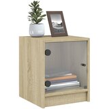  Noćni ormarići staklena vrata 2 kom boja hrasta 35 x 37 x 42 cm | Eponuda.com