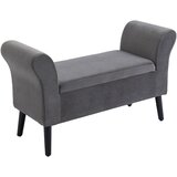 HOMCOM oblazinjena klop za shranjevanje za spalnico in predsobo, klop iz velur tkanine z nasloni za roke, 111,5x41x65cm, siva, (20745389) Cene