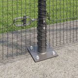 vidaXL zavarena žičana ograda s 13 stubova s rubom Siva 1.5x25 m Čelik | shoptok.hr
