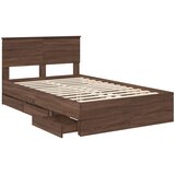  Krevetna konstrukcija Smeđi hrast 120 x 190 cm Inženjersko Drvo | shoptok.hr