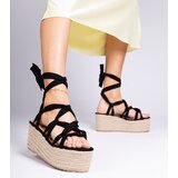 D/CEO marka niezdefiniowana Black espadrille sandals on a high platform Narita | ePonuda.com