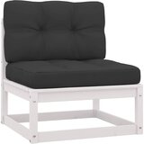 The Living Store Srednja vrtna sofa s antracit jastucima od borovine bijela | shoptok.hr