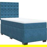 Box spring krevet s madracem plavi 90x200 cm baršunasti | shoptok.hr