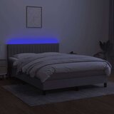  Box spring postelja z vzmetnico LED svetlo siva 140x190cm blago, (20899613) | Shoptok.si