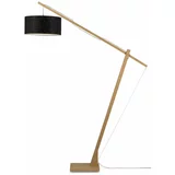 Good&Mojo Podna svjetiljka s crnim sjenilom i Good & Mojo Montblanc konstrukcijom od bambusa