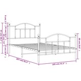  Metalni okvir kreveta uzglavlje i podnožje crni 100x200 cm | shoptok.hr