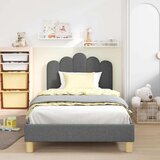  Posteljica za malčke z vzglavjem Temno siva 90 x 190 cm blago, (5000104848) | Shoptok.si