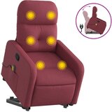 Maison Chic masažni naslanjač - Relax naslanjač s funkcijo vstajanja vinsko rdeče blago, (22062091) | Shoptok.si