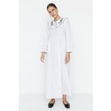Trendyol White Baby Collar Embroidered Woven Dress Cene