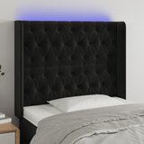 LED uzglavlje crno 103x16x118/128 cm baršunasto | shoptok.hr
