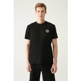 Avva Men's Black Crew Neck Printed Cotton Standard Fit Regular Fit T-shirt Cene
