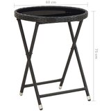  3-dijelni vrtni bistro set od poliratana i stakla crni | shoptok.hr