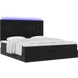 vidaXL Otomanski posteljni okvir z vzmetnicami črn 200x200cm žamet | Shoptok.si