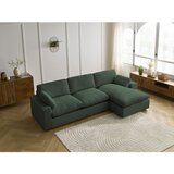 Bobochic Paris Zelena kotna sedežna garnitura iz rebrastega žameta Belair – | Shoptok.si