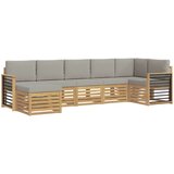  Set vanjskih sofa 7 kom. Bijela i svjetlosiva 306 x 128,5 x 73 cm | shoptok.hr