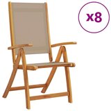  Sklopive vrtne stolice 8 kom masivno bagremovo drvo i tekstilen | shoptok.hr