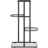 vidaXL Stojalo za rože 4-nadstropno 43x22x76 cm črna kovina | Shoptok.si