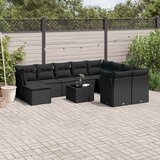  11-dijelni set vrtnih sofa od poliratana s jastucima crni | shoptok.hr