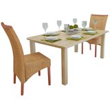 vidaXL Jedilni stoli 2 kosa rjavi naravni ratan | Shoptok.si
