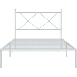 vidaXL Kovinski posteljni okvir z vzglavjem bel 107x203 cm, (21152044) | Shoptok.si