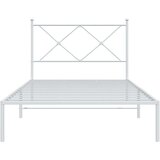 vidaXL Metalni okvir za krevet s uzglavljem bijeli 107x203 cm | shoptok.hr
