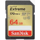 San Disk Memoriјska kartica SD kartica 64gb ektreme class10 170mb/s uhs-i, u3, v30 | ePonuda.com