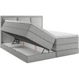 MID.YOU POSTELJA BOXSPRING 200 cm x 220 cm , les, tekstil, leseni material siva | Shoptok.si