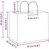  Papirnate vrećice 250 kom s ručkama žute 32x22x24 cm | shoptok.hr