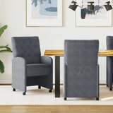 vidaXL Jedilni stoli s kolesi 2 pcs Temno siva 58 x 67 x 97 cm Žamet | Shoptok.si