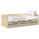  The Living Store Dnevna postelja s predali sonoma hrast 90x190 cm inženirski les - Dnevna Postelja, (21497637) | Shoptok.si